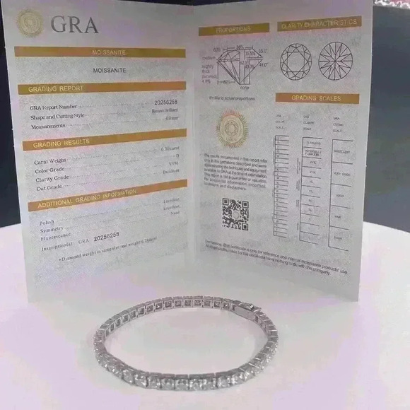 MOISSANITE TENNIS BRACELET  GRA CERTIFIED 20ct t.w - Picture 4 of 5